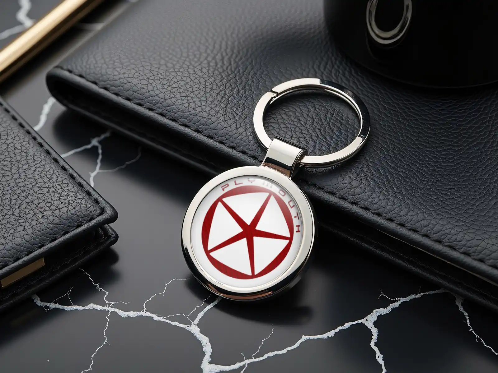 Plymouth Porte-clés Femme Acier Inox Minimaliste